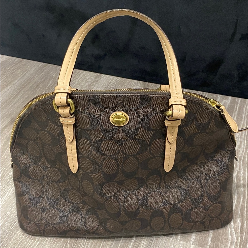 Coach Brown Signature Wallet with Gold Accents